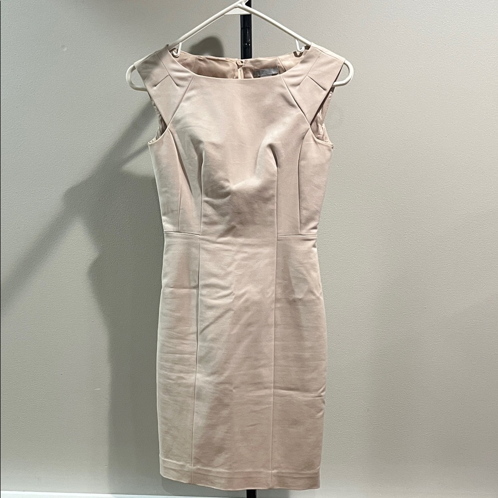 H&M Beige Cap Sleeve Mini Dress